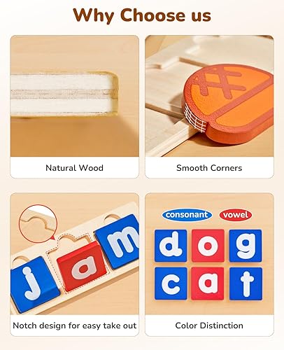 Miniatura 2 de JoyCat Tarjetas flash de palabras a la vista, para niños de 3, 4, 5 años, jardín de infantes con caja de regalo, juegos de ortografía de palabras
