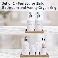 Vista 4 de Bandeja de encimera y tocador, 2 unidades (11 y 7 pulgadas), bandejas de silicona inastillables para cocina y baño para encimera, bandeja