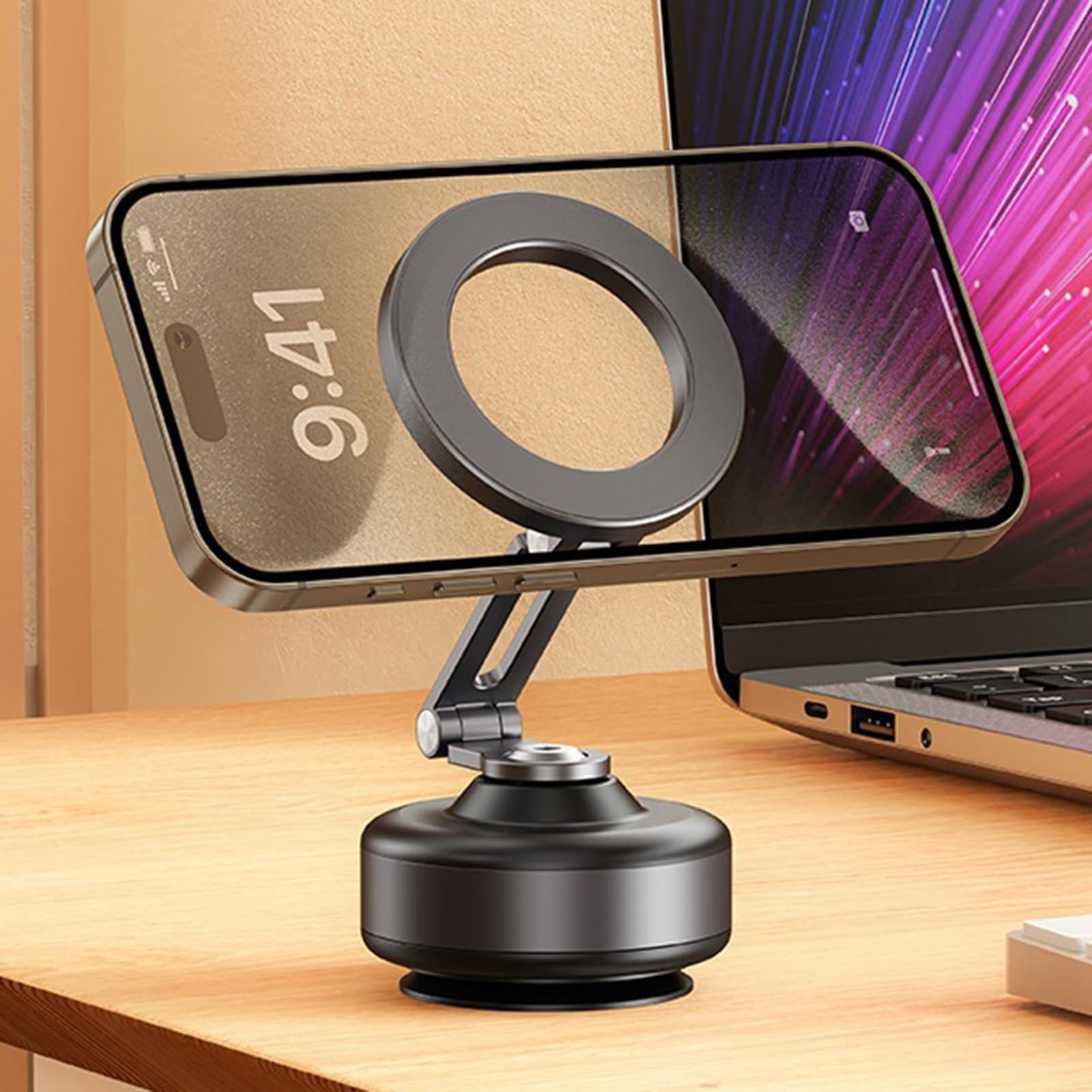 Support de téléphone magnétique à ventouse électrique pour voiture