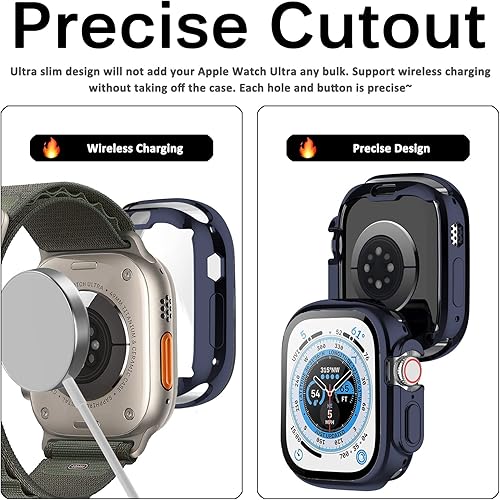 Miniatura 21 de Funda compatible con Apple Watch Series 3, 2, 1 de 1.496 pulgadas con protector de pantalla, cubierta dura de policarbonato antiarañazos a prueba