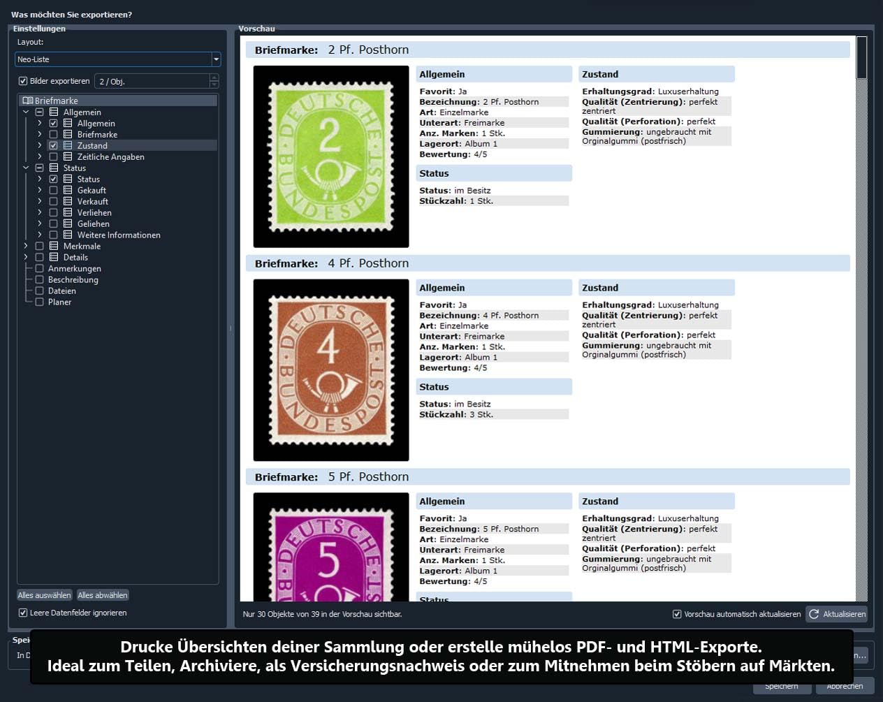 Stecotec Briefmarken-Verwaltung Pro - Philatelie-Programm für Sammler - Katalog - Datenbank
