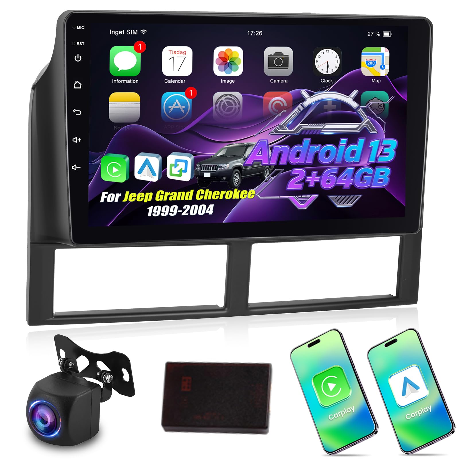 Amazon.com: Android 2G+64G Car Radio for Jeep Grand Cherokee 1999