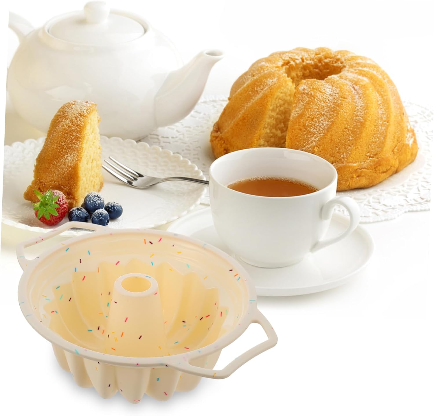 Round Silicone Cake Mold with Metal Frame High Temperature Baking for Diy Cakes Easy to Dishwasher Safe Flexible Non-stick Design