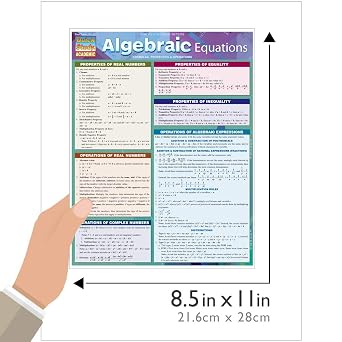 Algebraic Equations: a QuickStudy Laminated Reference Guide (Quick Study Academic)