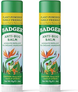 Badger Bug Repellent Stick, Organic Deet Free Mosquito Repellent with Citronella & Lemongrass, Easy to Use Travel Size, Na...