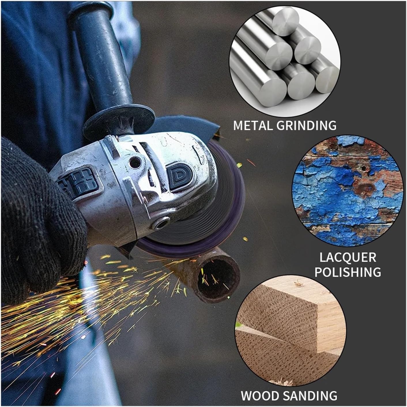 100/115/125mm Coral Disc Poly Strip Disc Abrasive Wheel Paint Rust Removal Clean for Angle Grinder 46 Grit(6pcs Purple,100x16mm)