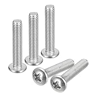 Vista 59 de uxcell Tornillos de máquina de cabeza redonda #10-32x1/2, tornillo de acero inoxidable 304 18-8, accionamiento Phillips, totalmente roscado, acabado