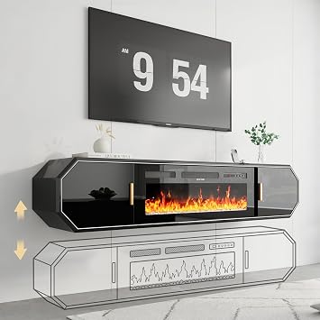 Hlivelood 71" Floating Fireplace TV Stand for up to 80" TVs