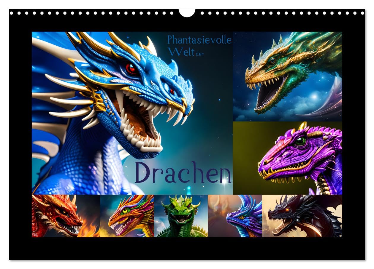 Imaginative world of dragons UK-Version (Wall Calendar 2026 DIN A3 Landscape), CALVENDO 12 Month Wall Calendar — image 1