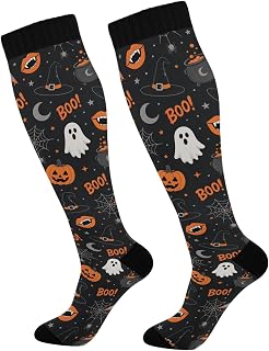 Spooky Lips Ghosts Knee High Socks for Women Long Tube Socks 1Pair