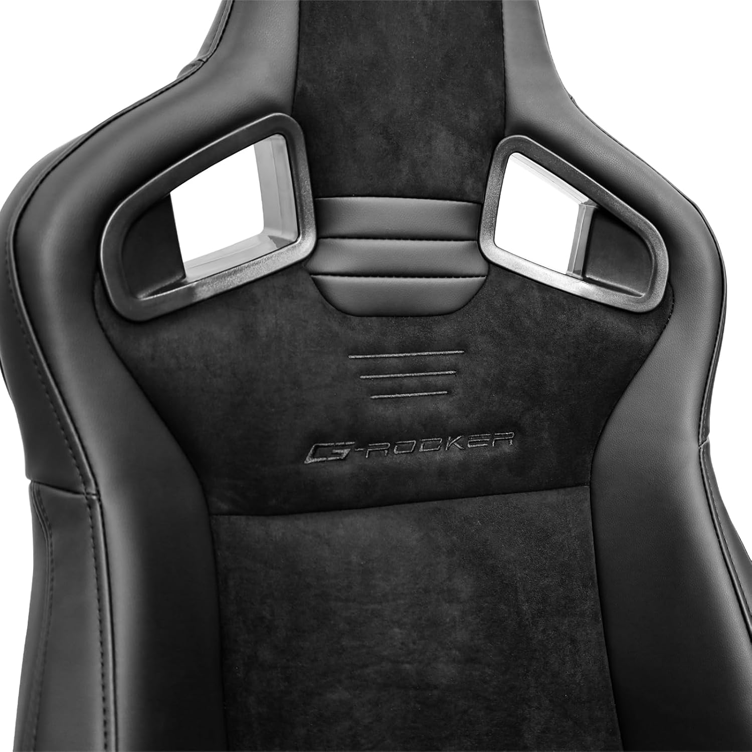 FREEMOTOR802 Racing Seats with Dual Lock Sliders, Universal For Most Cars Vehicles 1st Row, Reclinable Sport Bucket Seats 1 Pair, PU Suede Carbon Leather, Black