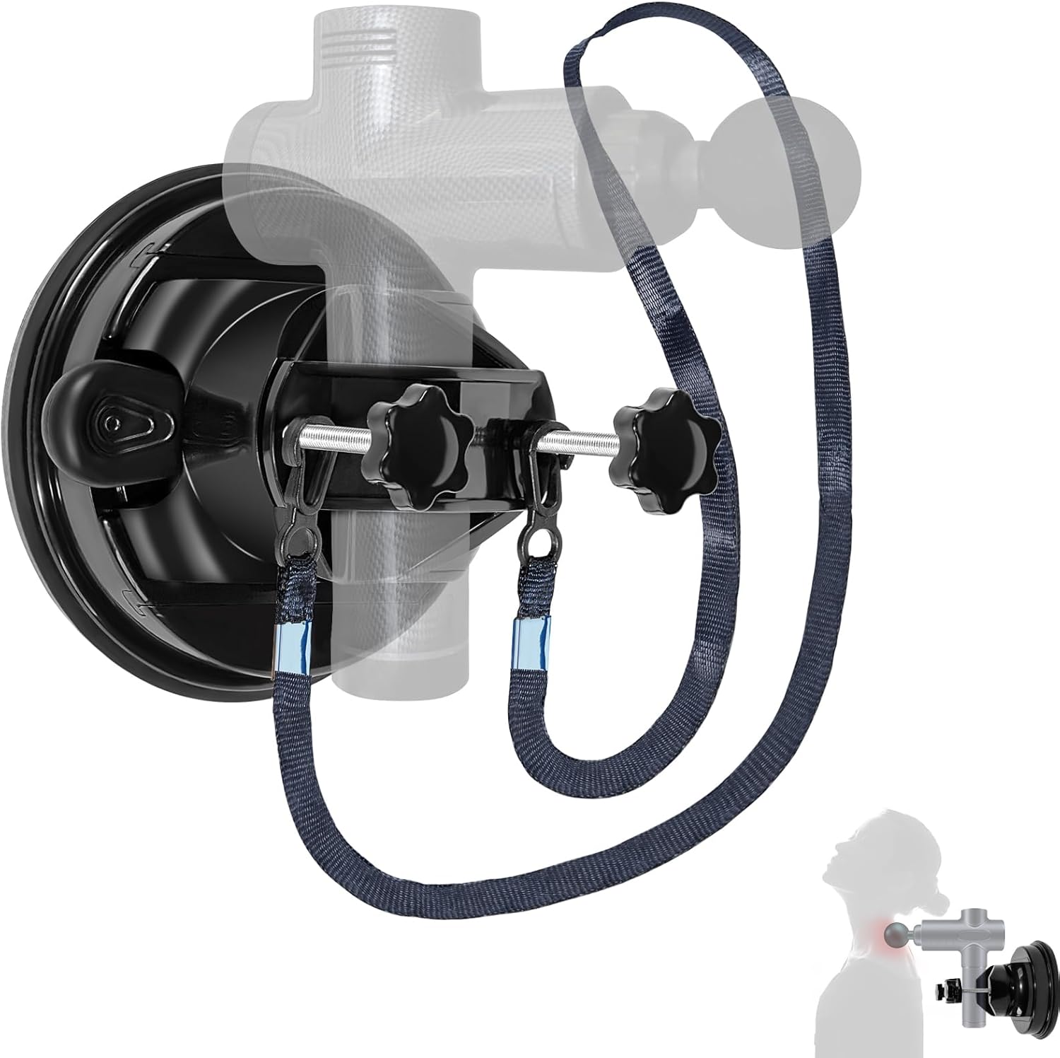 Therapeutic massage Gun Wall Mount Holder,Hand-Free Therapeutic massage Gun Holder for Self Therapeutic massage，Sturdy Vacuum Suction Cups Mounted Help,Suitable with Most Therapeutic massage Weapons,Straightforward Set up and Secure