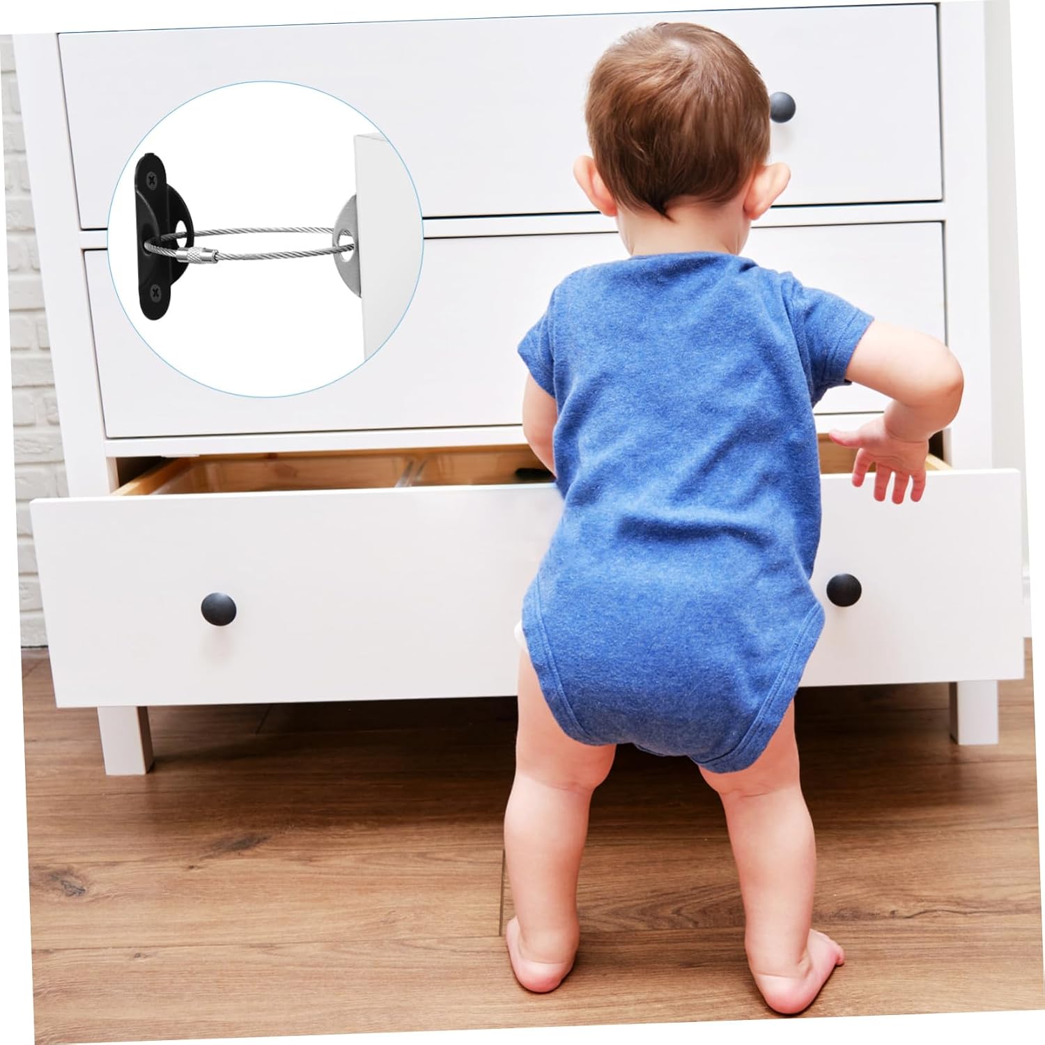 KOMBIUDA 2pcs Furniture Tip Kit Wall Anchors Cabinet Straps Bookshelf Strap Boy Girl Safety Proofing