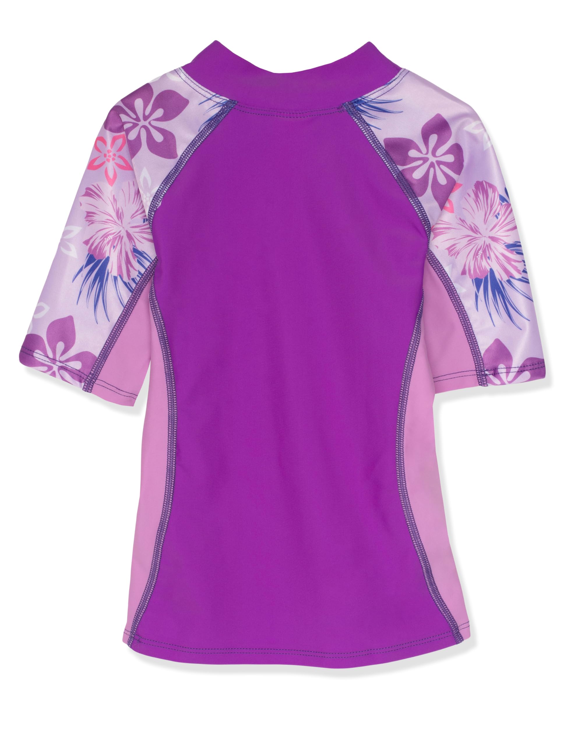 Tuga Girls Seaside S/S Rash Guard Made in USA (UPF 50+), Malva, 8/10 yrs