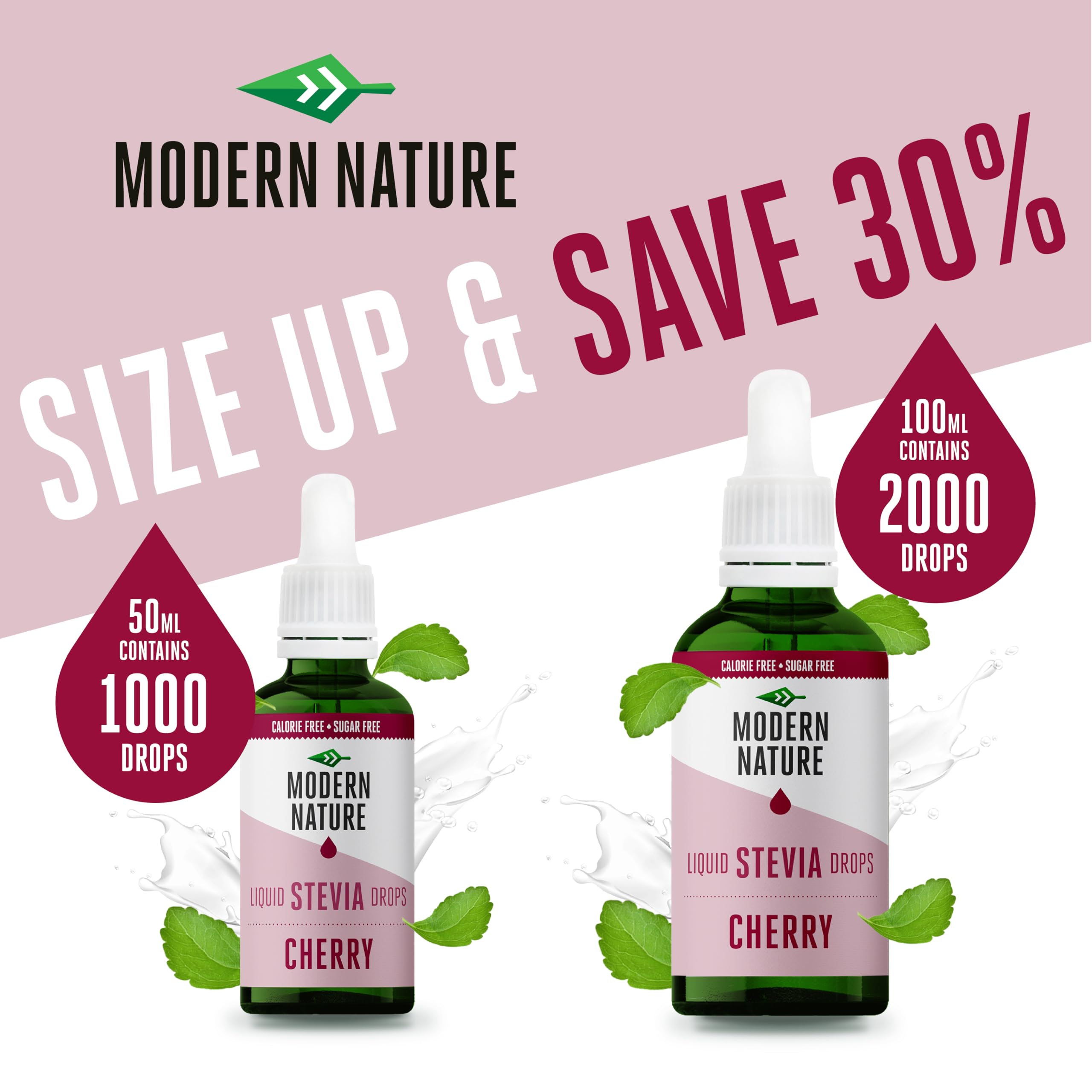Czysta stewia w płynie słodzik Modern Nature – smak wiśniowy krople 50 ml - zero kalorii i bez cukru
