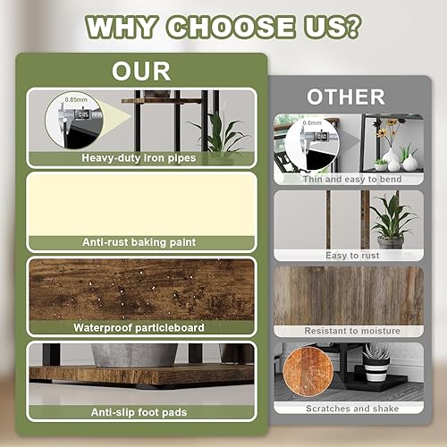 Miniatura 2 de Soporte para plantas de interior con luces de crecimiento, estante alto de 5 niveles para plantas, estantes de esquina para plantas, soporte para