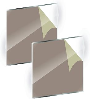 2 Pack of Clear Plexiglass Acrylic Sheet 12x12 Inches, 6mm (1/4 inch Thickness) Unbreakable and Lightweight Substitute for Glasses, Great Use for Sneeze Guard, Shield, Greenhouse, Poster Frames