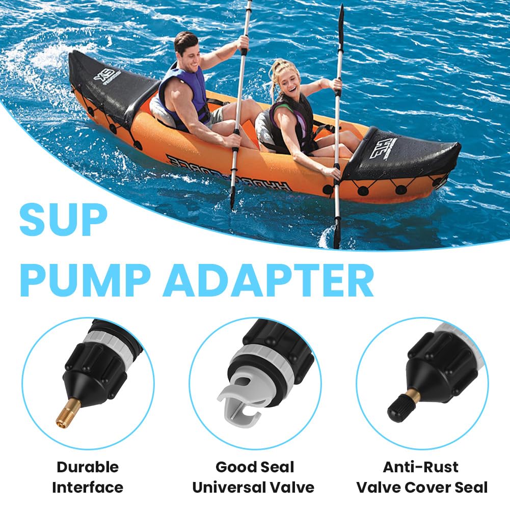 OFFCUP Adaptador de Válvula para Canoa, Bomba de Aire Sup Convertidor, Accesorios para Paddle Board Kayak Bote Inflable