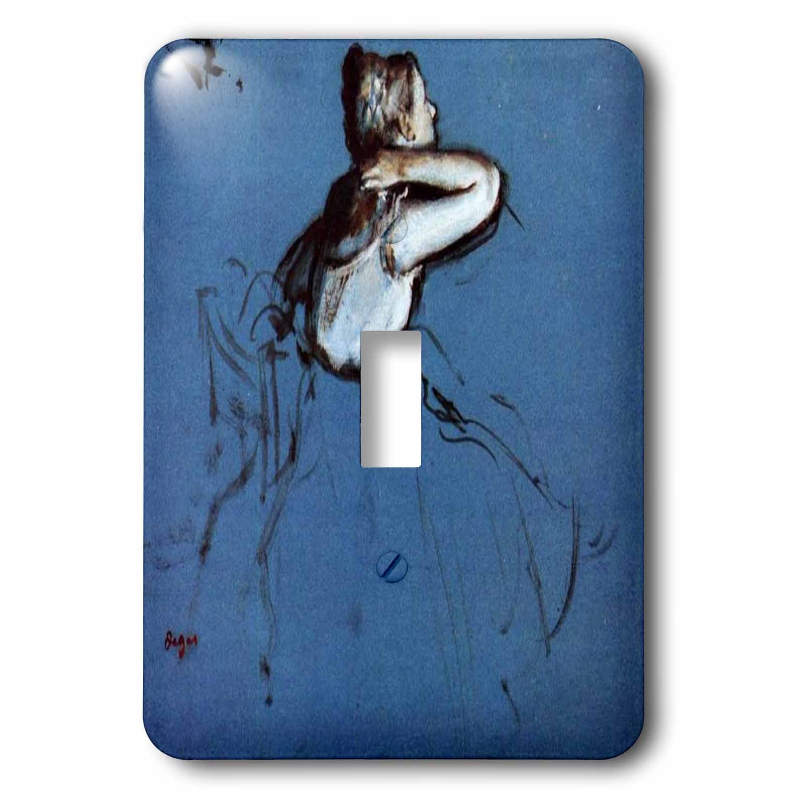 Interrupteur simple Degas Blue Sketch Danseuse en profil 3dRose LSP_234455_1
