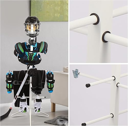Miniatura 5 de Estante de secado de equipo de hockey Estante de secado de hockey Metal Sports Gear Storage Dry Rack para secado y almacenamiento de equipos