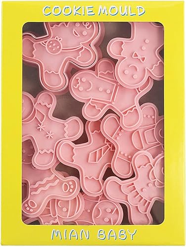 Miniatura 4 de Cortador de tema de Navidad adorable galleta 10 unidsset molde lindo de dibujos animados galleta hombre grado alimenticio PP bricolaje 3d Fondant