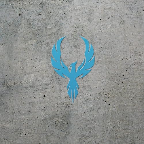 Miniatura 2 de Calcomanías transparentes de geometría de fénix (azul celeste) Calcomanías de vinilo impermeables de alta calidad para teléfono portátil, accesorio