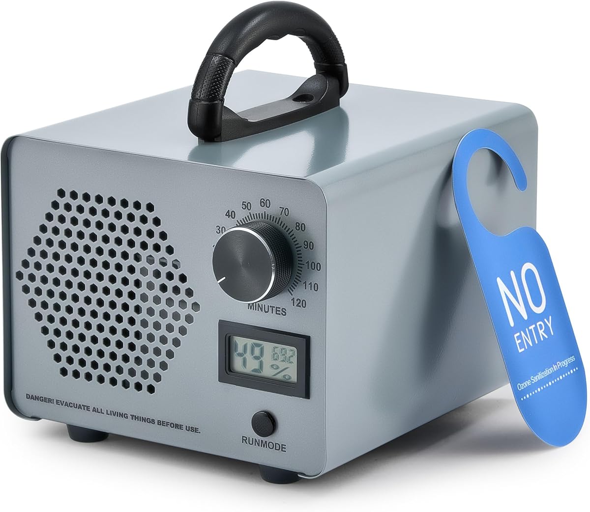 CREWORKS Ozone Odor Machine, Commercial Ozone Generator Air Purifier with Timer Display, 38000 mg/h Ozone Machine for Car Home Smoke Pet Odor Removal, High Capacity for 3200 sq ft Room, Silver