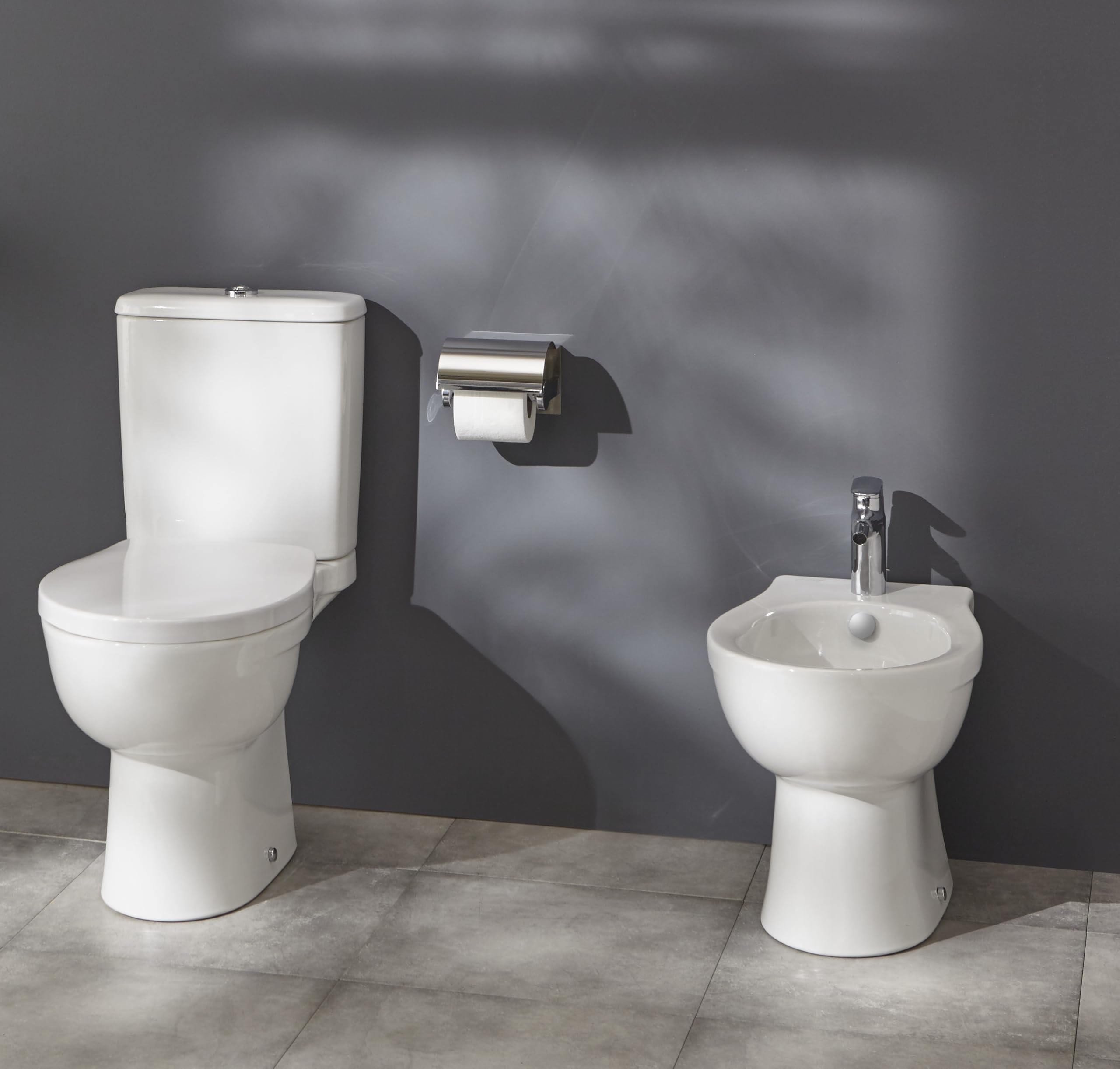 JACOB DELAFON WC Inodoro completo a suelo Salida vertical Alimentación lateral Sistema rimless Asiento amortiguado Doble descarga 2,6/4 l LIMA E40028-00