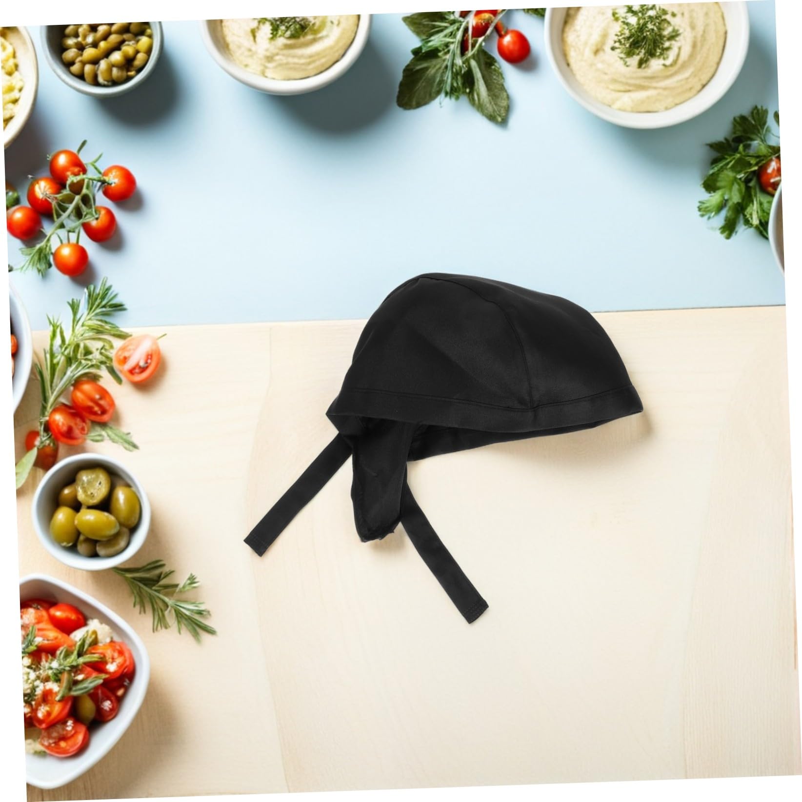 Gorro de Chef Negro 3 Piezas de Tela Ajustable para Trabajo