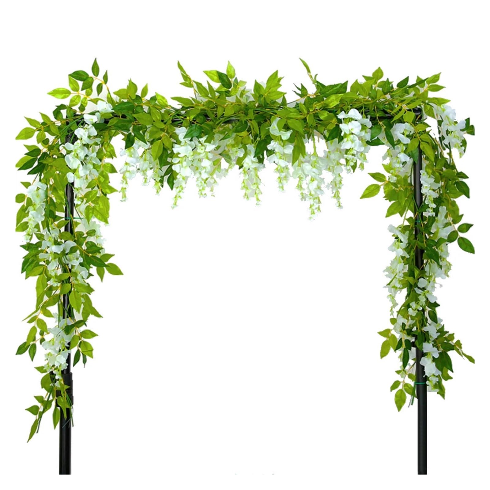 Artificial Flower Vine 2pcs 1.8m Wisteria Artificial Flower Vine Ivy Leaf Garland Rattan String Fake Plant Trailing(WHITE)