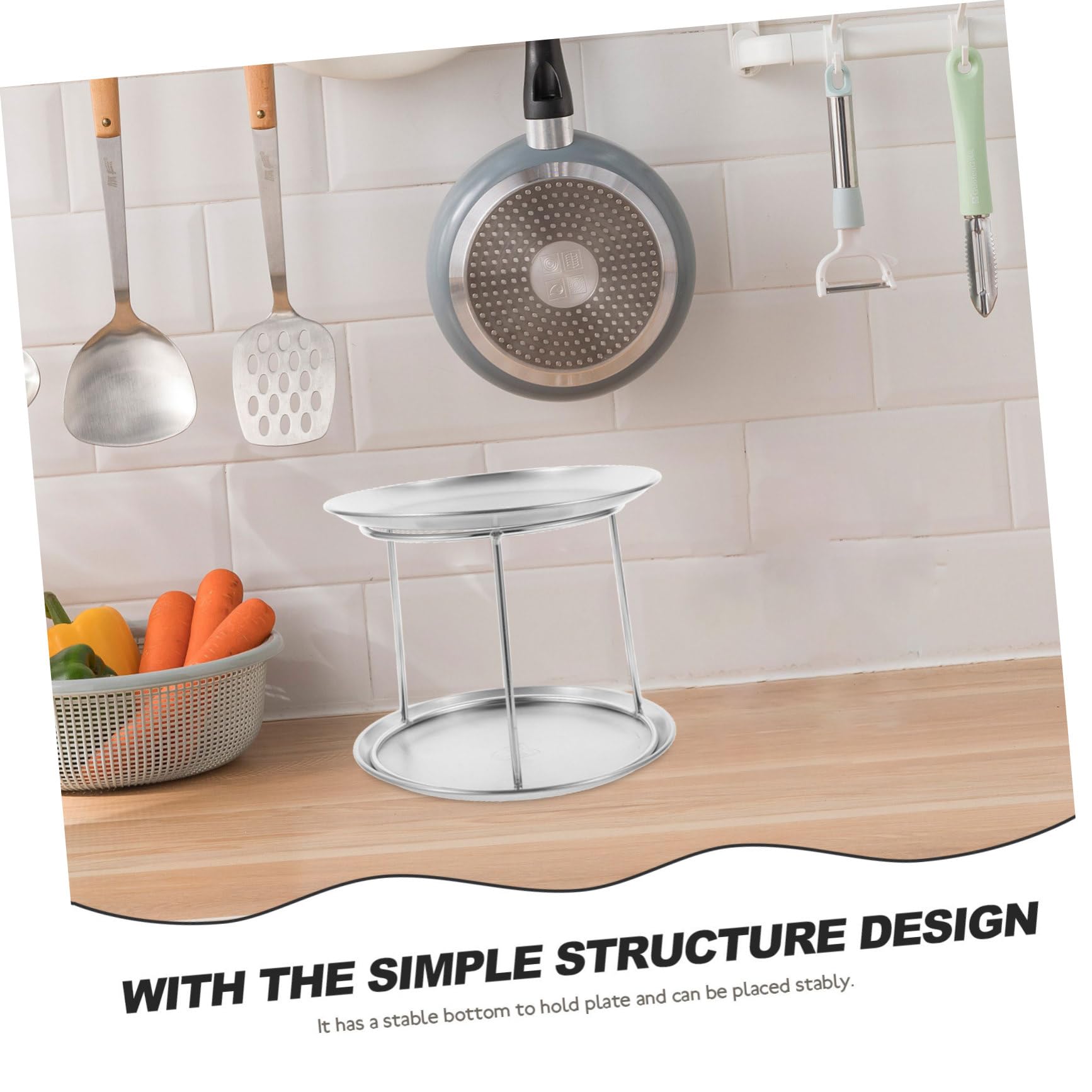 Espositore per Piatti Frutti di Mare in Acciaio Inossidabile Doppio Strato Funzione Decorativa di Stoccaggio, per Uso Quotidiano e Feste