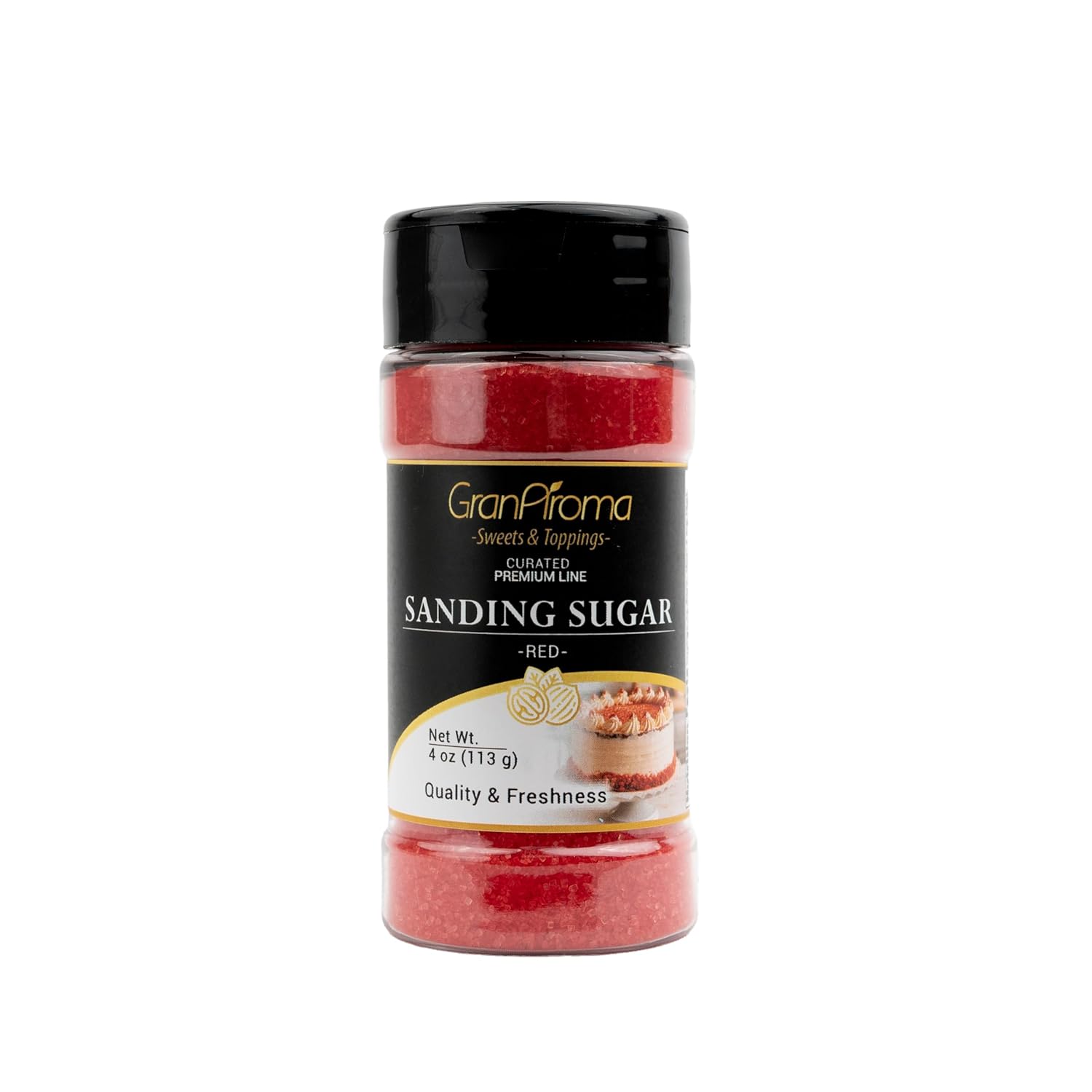 GranAroma Red Sanding Sugar, Decorative, Cookies & Sweets (4 Ounce)