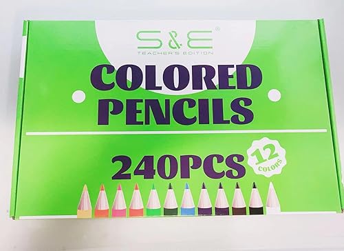 Miniatura 3 de S & E TEACHER'S EDITION Lápices de colores, 240 unidades, juego de lápices de colorear para adultos y niños, lápices de dibujo para bocetos, lápices