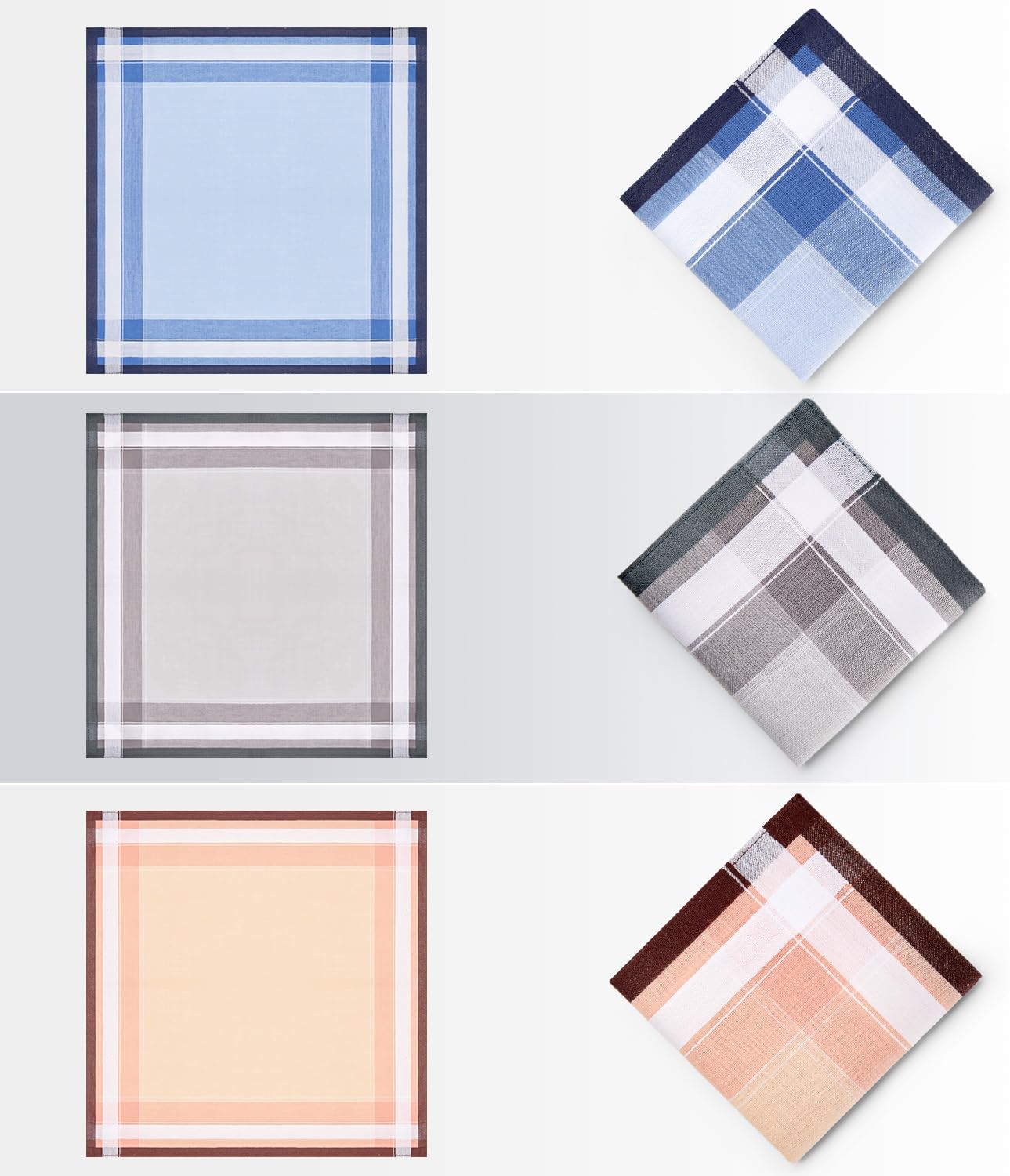 Ohuhu Handkerchiefs for Men, 12PCS 100% Cotton Classic Pocket Squares Set, Gift