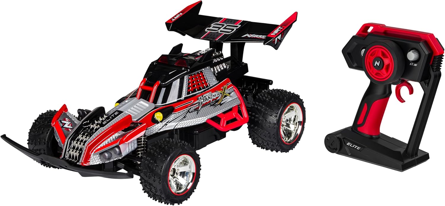 నిక్కో RC టర్బో పాంథర్ X2 ఉత్పత్తి పెట్టెలో కంటెంట్లు చూపించబడుతున్నాయి