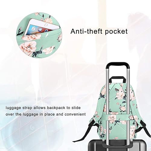 Miniatura 4 de MOSISO Mochila para laptop de 15.6 a 16 pulgadas para mujer, bolsa de poliéster antirrobo, elegante, informal, con correa de equipaje y puerto de