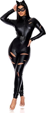 Forplay Women's Distressed Feline Comic Book Character Costume
