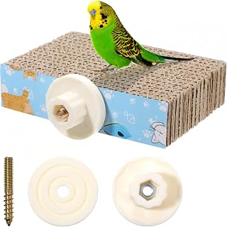COMNICO Bird Chew Toy Parrot Cage Perch Cardboard Platform Bird Paw Grinding Stand for Cage Birds Resting Platform Stand Parrot Playground Exercise Toys ParakeetsCage Accessories