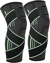 دعامة ضاغطة للركبة، سوار رياضي لحماية الركبة مزود بمسامات للتهوية، لدعم الركبة اثناء ممارسة الرياضة مثل الجري وكرة السلة والتمارين الرياضية (لون اخضر، مقاس لارج) Co19392