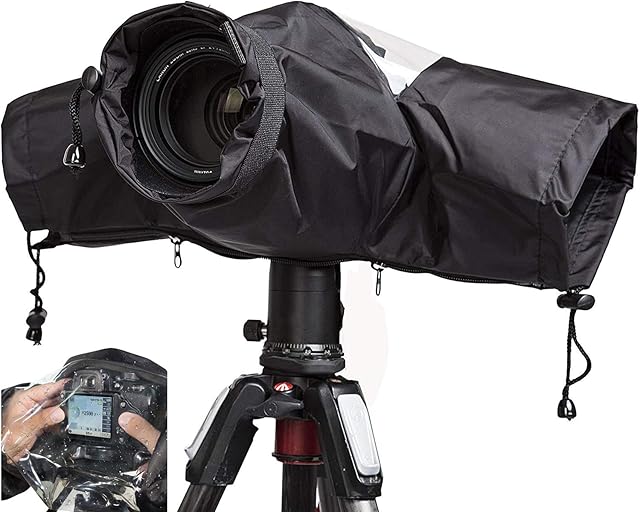 WANBY Waterproof Camera Rain Cover Professional Soft Black Camera Rain Covers for All DSLR SLR Cameras