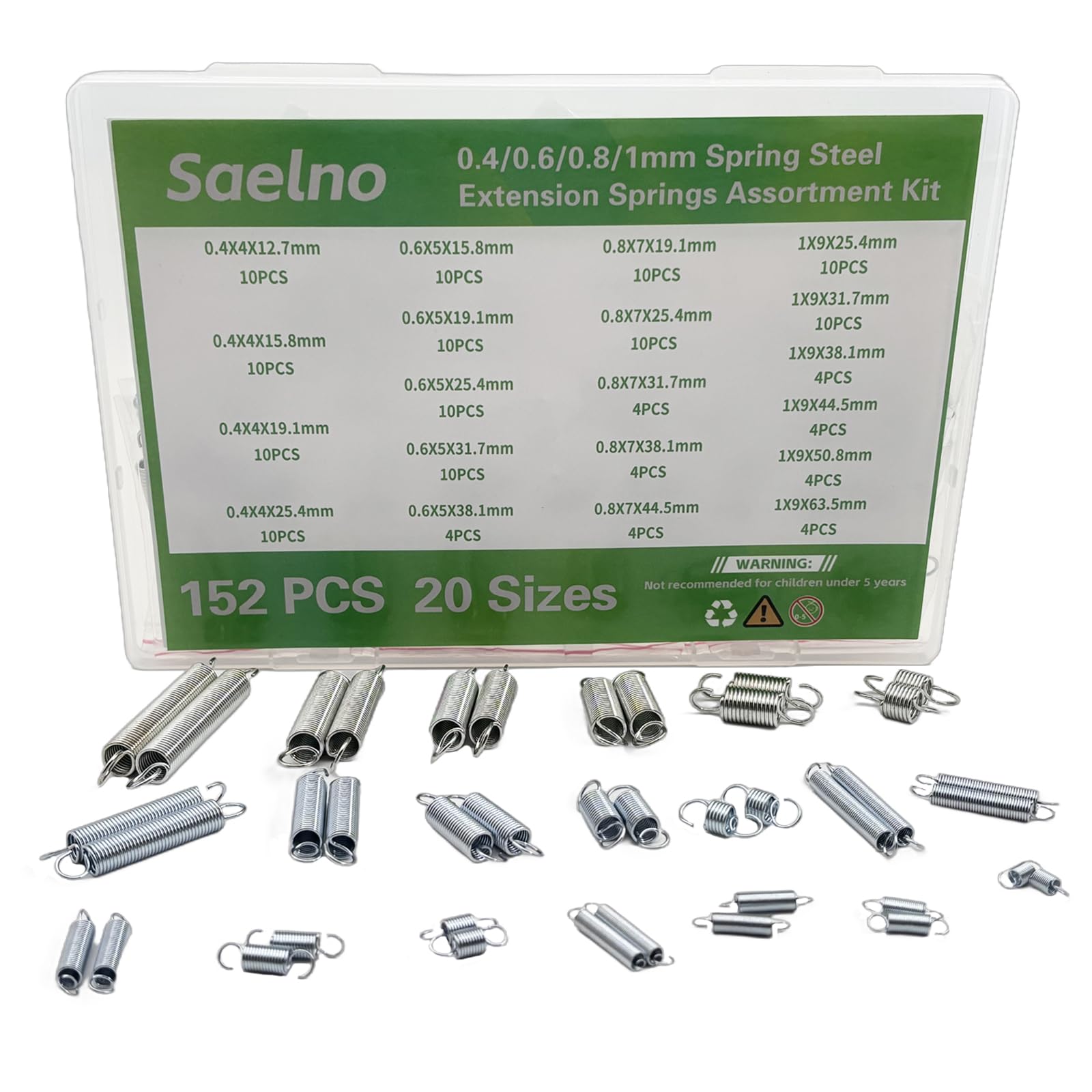 152 Pcs 20 Sizes 0.4/0.6/0.8/1mm Spring Steel Extension - View #7
