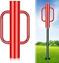 Gtongoko 12LB T Post Driver with Handles Heavy Duty Fence Post Driver Post Pounder for T-Posts,U Channel,Metal Post and Sign Post Pole Driver Tool,17 Inch Red