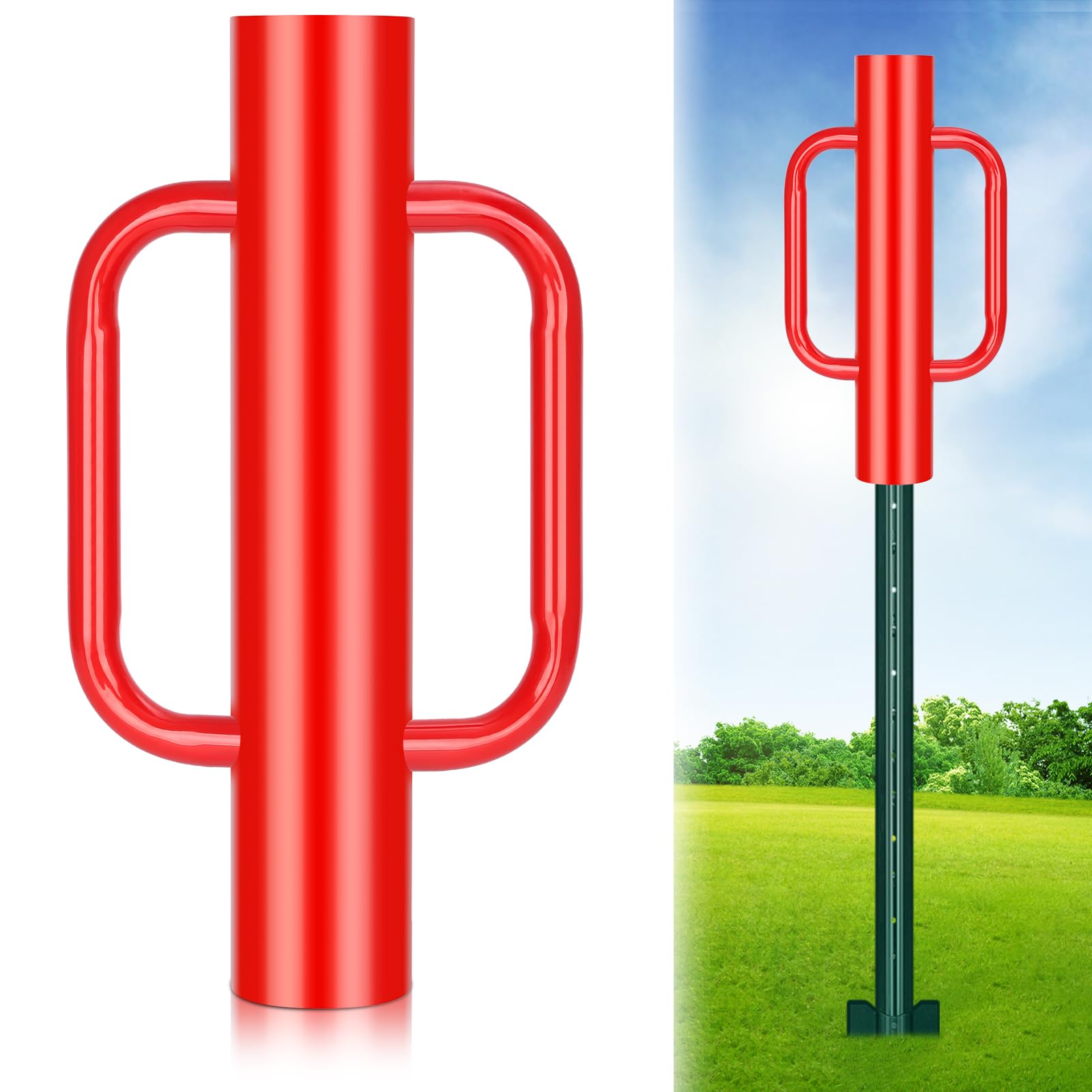 Gtongoko 18LB T Post Driver with Handles, Heavy Duty Fence Post Pounder