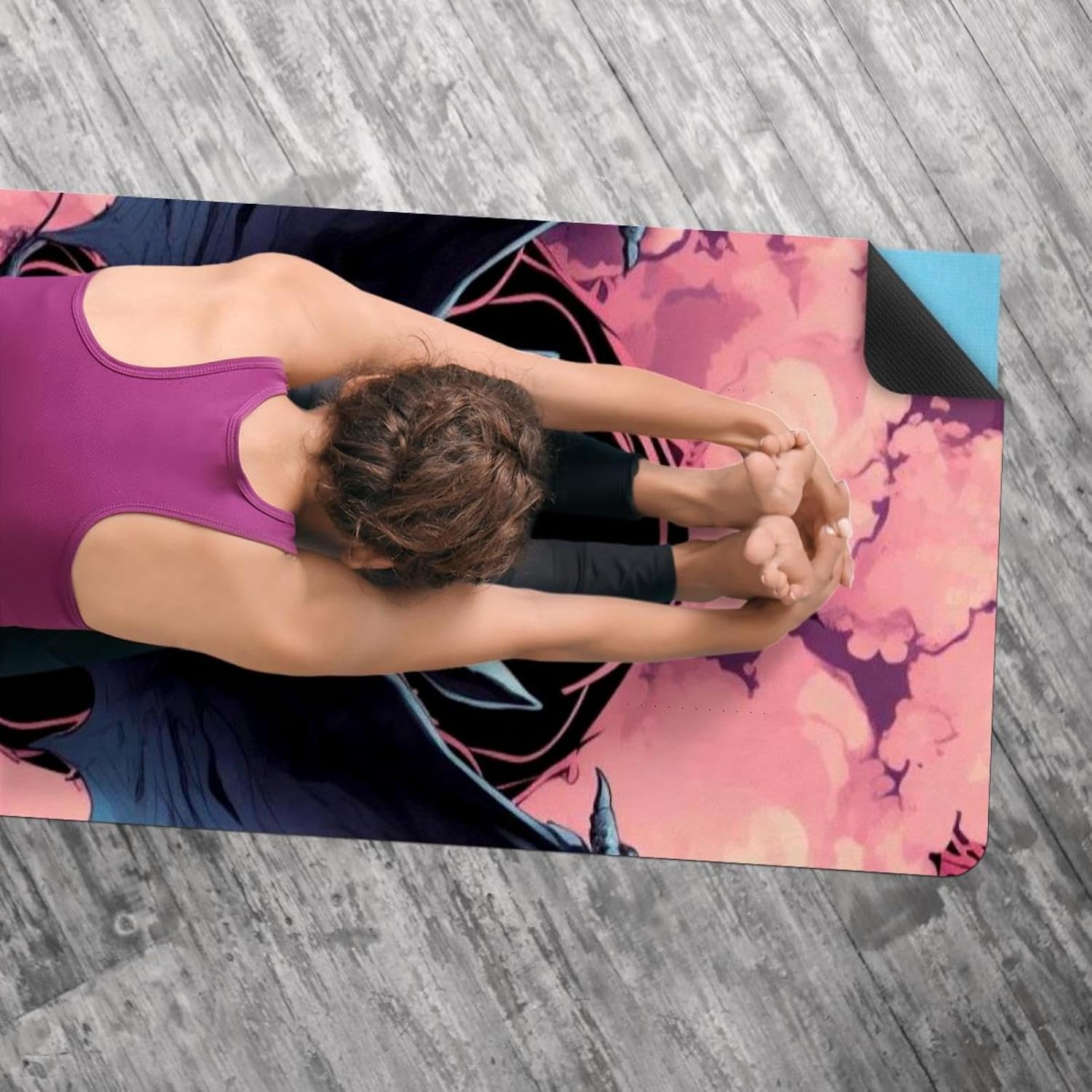 Yoga Towel, Bat Pattern Non Slip Sweat Absorbent Hot Yoga Mat Towel for Hot Yoga, Pilates and Fitness - 72.8" x 26.8"