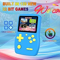 Vista 2 de 32 Bit Handheld Game for Kids Preloaded 139 Retro Video Games, 3.0'' IPS Screen and Rechargeable Battery Portable Gaming System, Mini Travel