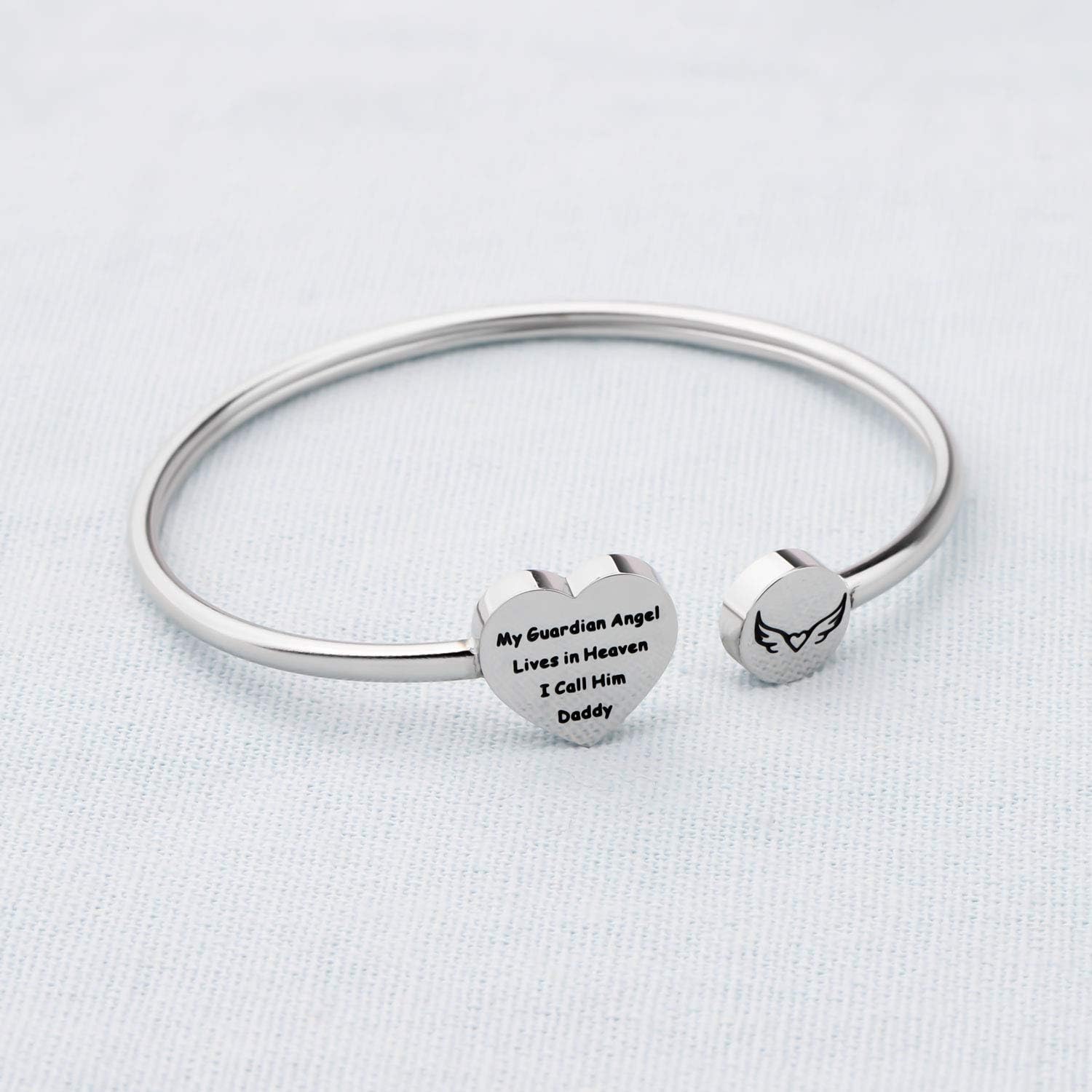 LQRI Loss of Parents Sympathy Gift My My Guardian Angel Lives in Heaven I Call Her/Him Mommy/Daddy Bracelet In Memory of Mother Father - Image 3