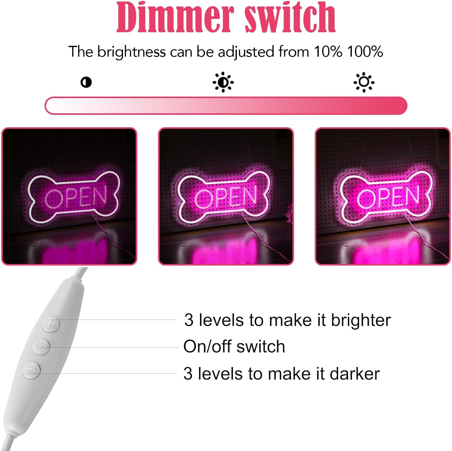 Led Neon Open Sign For Business, Dog Bone Neon Sign Art Pet Shop, Welcome Sign For Business Walls Window Bar Salon Art Hotel Wall Decor - Image 6