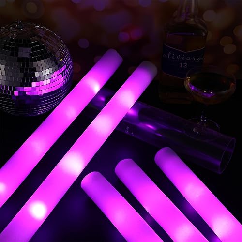 Miniatura 4 de Ceenna Varillas luminosas LED a granel, 100 varillas gigantes de espuma de 18.9 pulgadas, suministros de fiesta que brillan en la oscuridad para