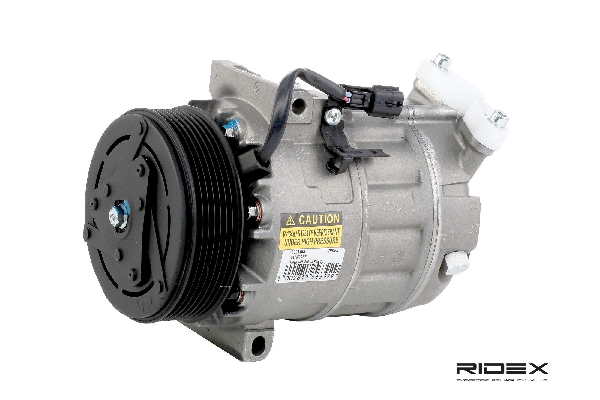 RIDEX 447K0067 Compresor aire acondicionado con juntas Compatible con RENAULT Master 3 Caja/Chasis EV, HV, UV