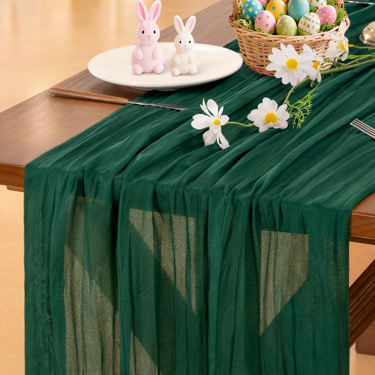 Socomi Beige Cheesecloth Table Runner Easter Spring Boho Rustic Gauze 120 inch 10FT Cheese Cloth Runner for Wedding Party Baby Shower Birthday Home Decor Holiday Decorations — view 58